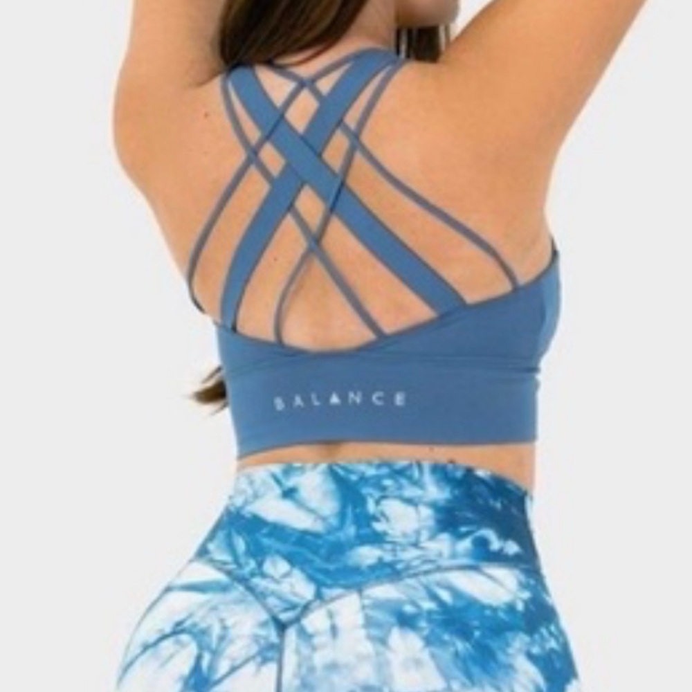 💙 Balance Athletica Isotope Blue Strappy Sports Bra
